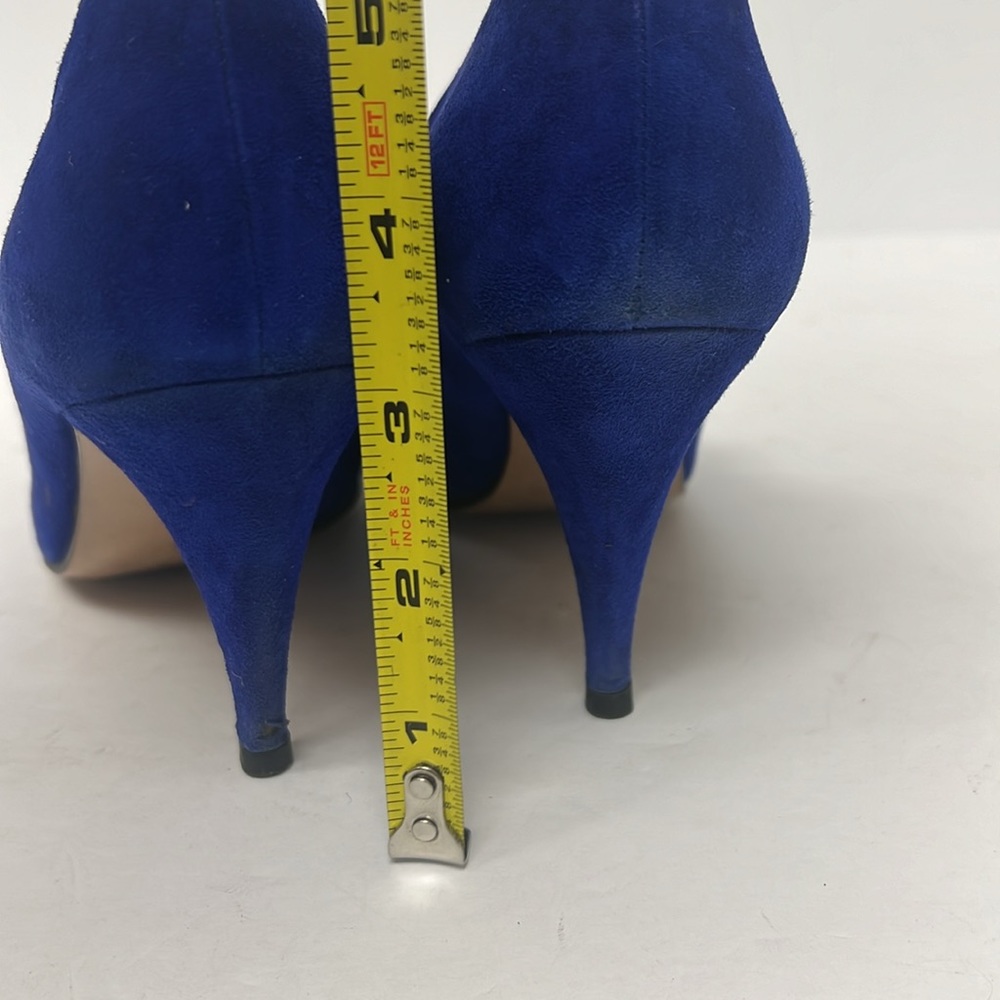 Vintage Bally Blue Suede Flame Pointed Toe High Heel Rare Pump Sz 6.5 - Picture 12 of 13